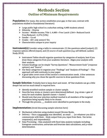 Methods Section Outline